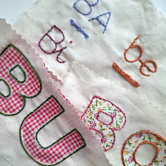 Initiation à la broderie sur tissu - Lettres & mots