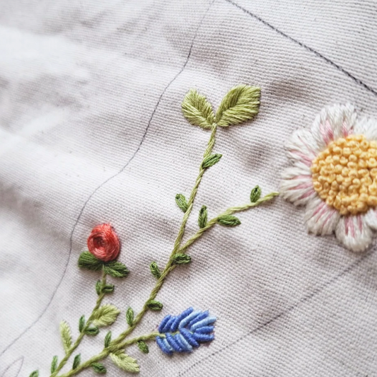 Initiation à la broderie sur tissu - Fleurs et végétaux