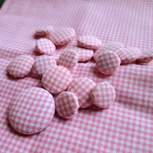 Boutons Vichy rose