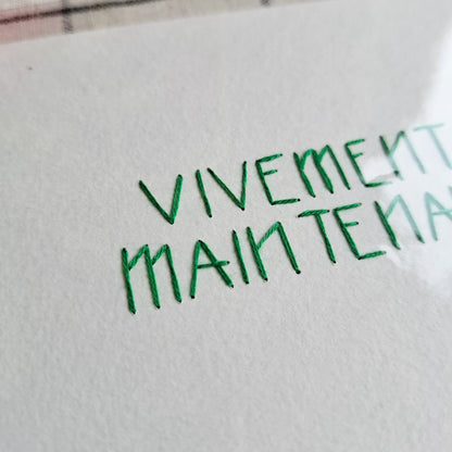 VIVEMENT MAINTENANT - Carte brodée