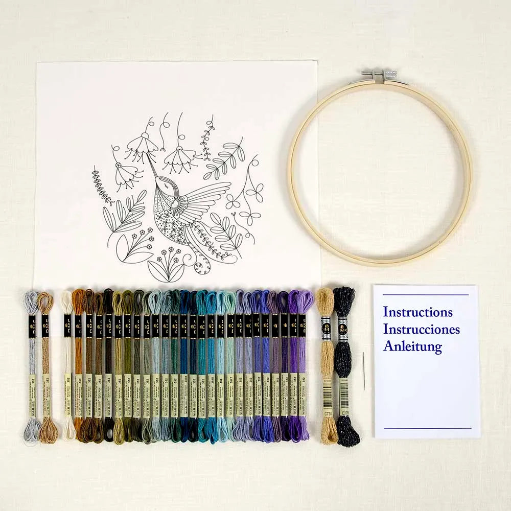 kit de broderie - Le colibri