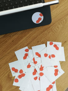 Le cœur coquelicot - stickers